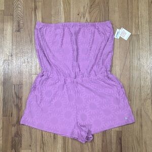 Roxy Special Feeling Strapless Terry Cloth Cover-Up Romper